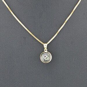 Sterling Silver 925 Evil Eye Pendant – Grey Charm Necklace for Protection